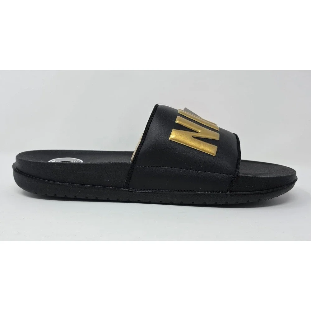 Nike Offcourt Slide Men's Black Metallic Gold Sandals BQ4639-010 Size 9